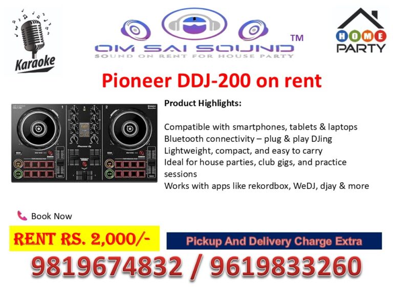 Pioneer DDJ 200 on rent for New Year