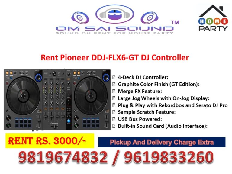 Poineer DDJ FLX6-GT on rent for new year party mumbai
